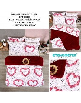 ETE HOMETEX ÇİFT KİŞİLİK WELSOFT UYKU SETİ LOVE 8696474231860